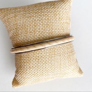 Ralph Lauren Silver Tone Bracelet Leather Bangle